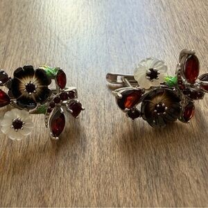 Sterling Silver Bohemian Garnet Earrings